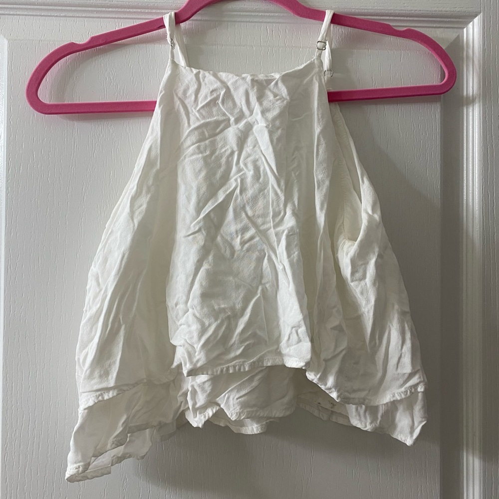 FOREVER 21 white halter cropped top